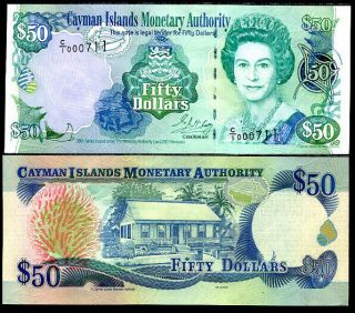 Cayman Islands 50 Dollars 2001 P 29 Unc