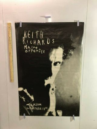 Huge Subway Poster Keith Richards Main Offender Promo Rolling Stones Mic Jagger