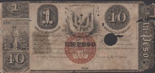Dominican Republic 20 Pesos /1 Peso / 40 Centavos 1848 P 6 Circulated Banknote