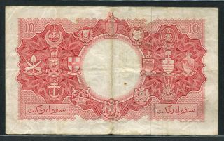 Malaya & British Borneo 1953,  10 Dollars,  P3a,  VF 2
