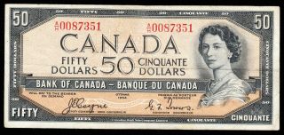 1954 Bank Of Canada $50 Devil Face Note - Fine/vf - Coyne Towers - 0087351 Cb30