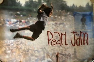 Pearl Jam Ten Eddie Leap/group 2 - Sided Orig.  1992 Promo Poster 24x36