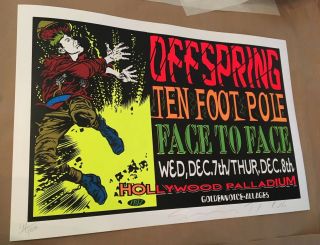 Offspring Poster Taz Signed 1994 Face To Face Ten Foot Pole Vintage