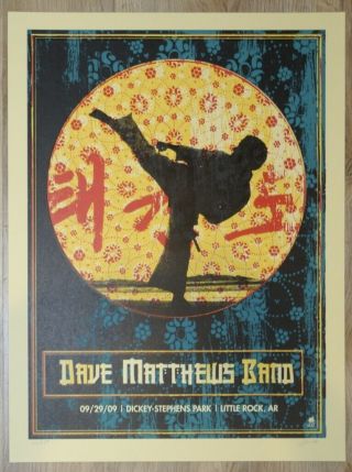 2009 Dave Matthews Band - Little Rock Silkscreen Concert Poster S/n By Methane