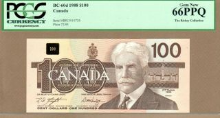 Canada: 100 Dollars Banknote,  (unc Pcgs66),  P - 99d,  Bc - 60d,  1988,
