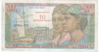 Saint Pierre & Miquelon 10 Nouveaux Francs 1964 P - 33