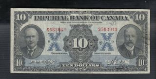 1923 Canada Imperial Bank 10 Dollars Chartered Bank Note