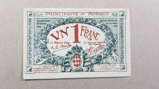Monaco 1 Franc 1920 Uncirculated