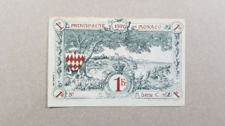 Monaco 1 franc 1920 UNCIRCULATED 2