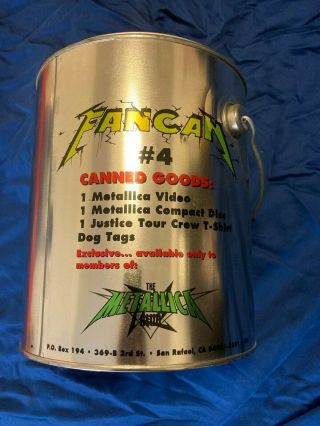Metallica Fan Can 4,  Year 1999,  JUST THE CAN, 2