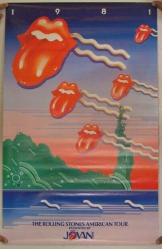 Rolling Stones Poster American Tour Tongue Logo Flying 1981 The