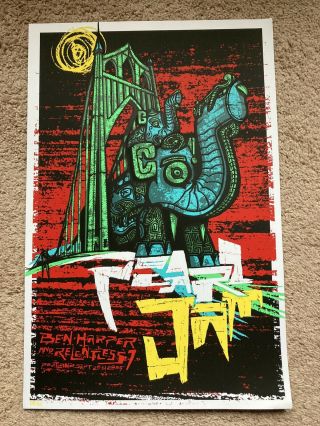 Pearl Jam Official Concert Poster Portland 09 - 26 - 09 Klausen Ben Harper