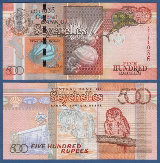 Seychelles 500 Rupees 2011 Replacement Zz Unc P.  45 R