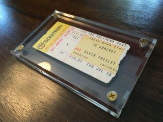 Authentic 1975 Elvis Presley Concert Ticket Stub In Holder With Certificate