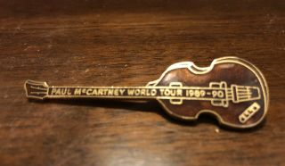 Paul Mccartney 1989 1990 World Tour Hofner Bass Pin Beatles Rare