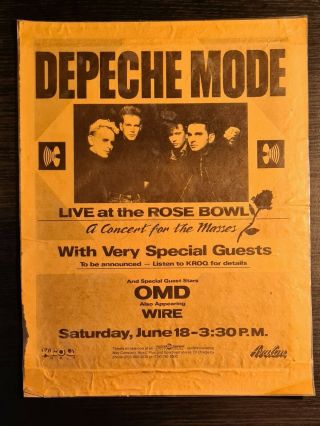 Vintage Depeche Mode Pasadena Rose Bowl Concert Full Page Ad 1988