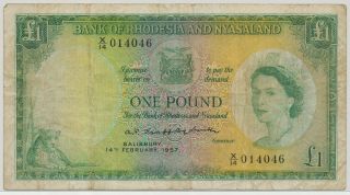 Rhodesia & Nyasaland 1 Pound 1957,  P.  21a_f -