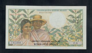 Madagascar 1000 Francs (1966) Pick 59 Vf - Xf.