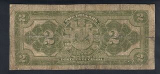 1914 DOMINION OF CANADA 2 DOLLARS BANK NOTE 2