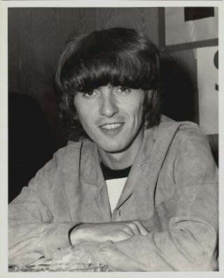 Beatles Vintage George Harrison Photo From Aug 1965 Houston Tx Press Conference