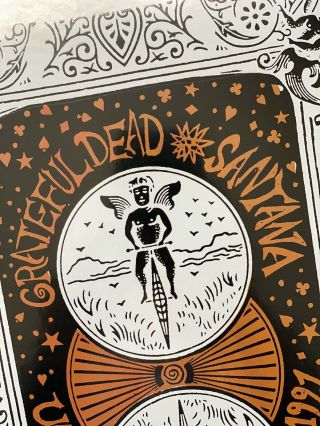 Grateful Dead Poster Vegas 1991 Santana Concert 2 Color Screen Printed By Hand 2