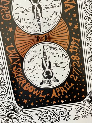 Grateful Dead Poster Vegas 1991 Santana Concert 2 Color Screen Printed By Hand 3