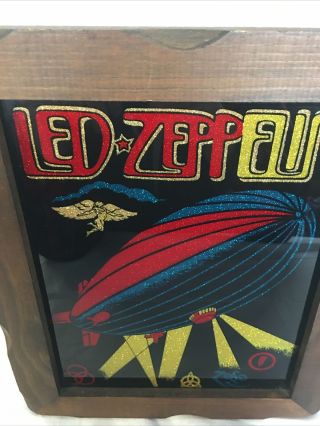 Vintage 1970’s Led Zeppelin I Glass Carnival Mirror