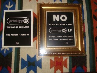 The Prodigy No We Do Not Have A Prodigy Lp 1997 Promo Sign Gilt Frame