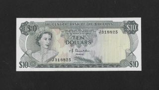 Ef Sign.  Donaldson 10 Dollars 1974 Bahamas England