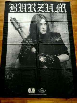 1burzum1 Official 1998 Vintage Flag Poster Rare Deadstock Black Metal