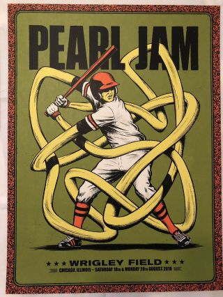 Pearl Jam Away Shows Chicago Wrigley Gig Poster 8/18/18 & 8/20/18