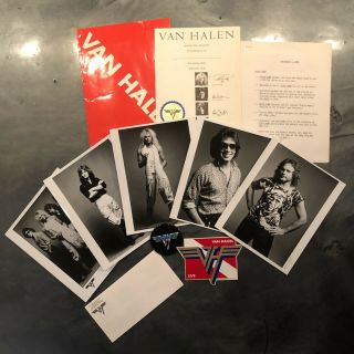 Van Halen 1982 Diver Down Fan Club Kit Glossies Badge Sticker Uncirculated Form