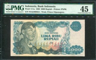 Indonesia 1968,  5000 Rupiah,  P111,  Pmg 45 Ef