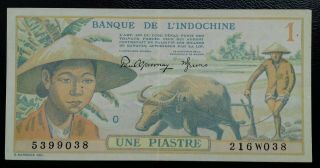 Banknote.  Indochine.  1 Piastre 1949 Pick 74 Sign 10