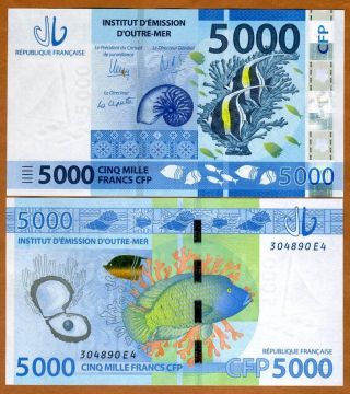 French Pacific Territories,  5000 (5,  000) Francs Nd (2014) P - 7,  Unc