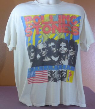 Rolling Stones: Vintage October1989 Steel Wheels Tour Shea Stadium Ny Xl T - Shirt