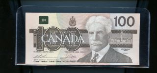 1988 Bank Of Canada $100 Thiessen Crow Choice Unc Ajy Prefix Bn47