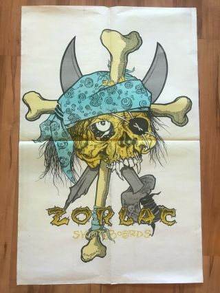 Vintage Zorlac Skateboards,  Metallica Pirate,  Pushead Poster 23 " X 35 "