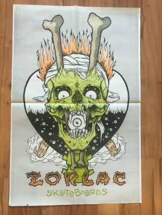 Vintage Zorlac Skateboards,  Rare Metallica Pushead Poster 23 " X 35 "