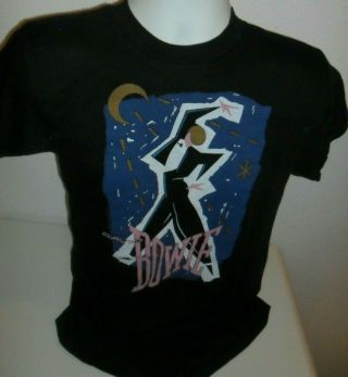 1983 Vintage Official David Bowie T Shirt Serious Moonlight Tour Concert 80s