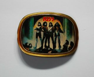 Kiss 1977 Belt Buckle " Love Gun " Pacifica Mfg.  La.  Cal 90245