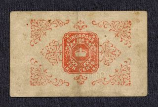 Straits Settlements 10 cents banknote 1917 2