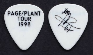 Robert Plant Jimmy Page Signature White Guitar Pick - 1998 Tour Led Zeppelin
