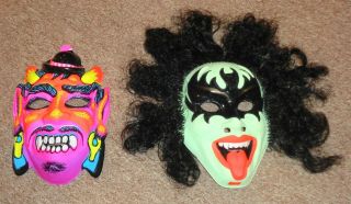Vintage Kiss Gene Simmons Demon Ben Cooper Bat Halloween Hairy Scary Mask