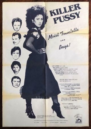 Killer Pussy Moist Towelette 7 - In.  Promo Poster Sho - Pink Records Lucy Lamode
