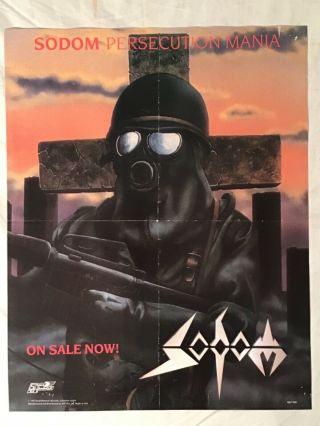 Sodom 1987 Promo Poster Persecution Mania Steamhammer Records Thrash Speed Metal