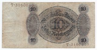 Germany,  10 Reichsmark 1924,  Pick 175,  Ros.  168a,  VG 3