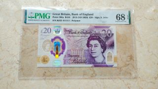 Great Britain 11111 P 396a 20 Pounds Banknote Sign.  S.  John Pmg 68 Surperb Gem Unc