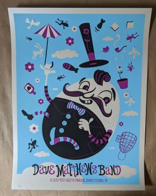 Dave Matthews Band Dmb Poster 8/10/07 Post - Gazette Pavilion Burgettstown,  Pa