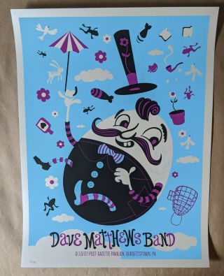 Dave Matthews Band DMB Poster 8/10/07 Post - Gazette Pavilion Burgettstown,  PA 2